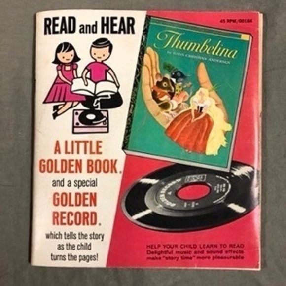The Unbranded Brand Other - Golden Record and Book Set Thumbelina Hans Christian Andersen Little Golden Book